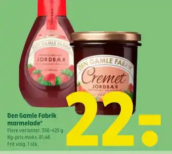 Coop 365 Den Gamle Fabrik marmelade tilbud