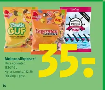 Coop 365 Malaco slikposer tilbud