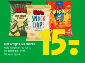 Coop 365 KiMs chips eller snacks tilbud