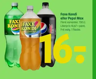 Coop 365 Faxe Kondi eller Pepsi Max tilbud
