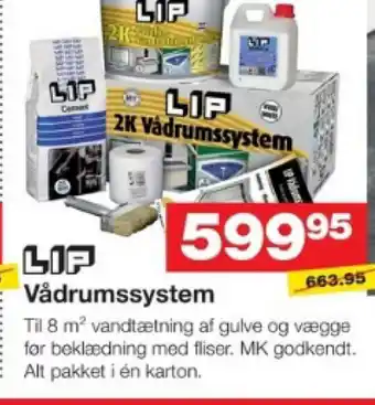 Bauhaus LIP Vådrumssystem tilbud