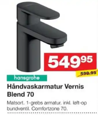 Bauhaus Håndvaskarmatur Vernis Blend 70 tilbud