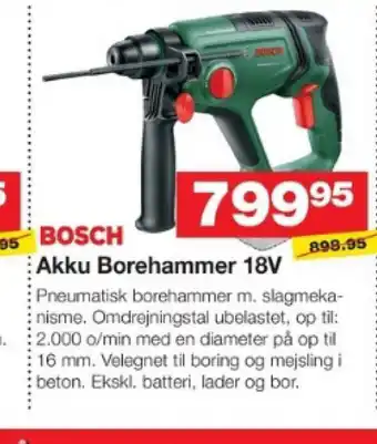 Bauhaus Akku Borehammer 18V tilbud