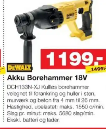 Bauhaus Akku Borehammer 18V tilbud