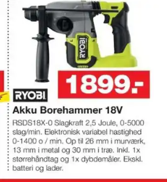 Bauhaus Akku Borehammer 18V tilbud