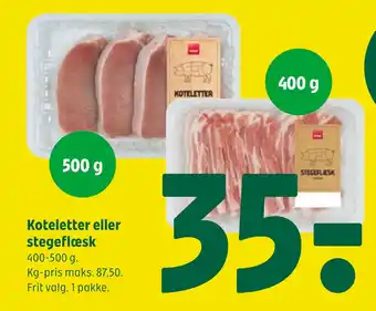 Coop 365 Koteletter eller stegeflæsk tilbud