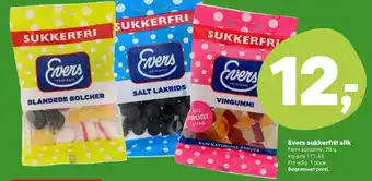 Kvickly Evers sukkerfrit slik tilbud