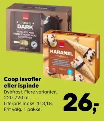 Kvickly Coop isvafler eller ispinde tilbud