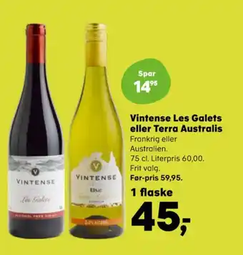 Kvickly Vintense Les Galets eller Terra Australis tilbud