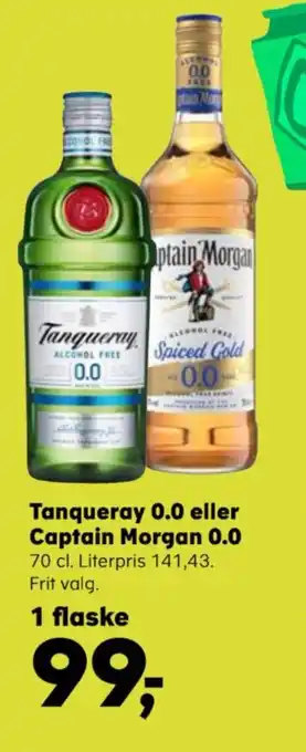 Kvickly Tanqueray 0.0 eller Captain Morgan 0.0 tilbud