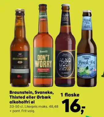 Kvickly Braunstein, Svaneke, Thisted eller Ørbæk alkoholfri øl tilbud