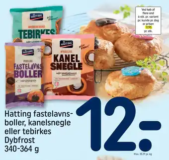 REMA 1000 Hatting fastelavns-boller, kanelsnegle eller tebirkes tilbud