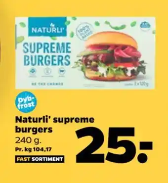 Netto Naturli' supreme burgers tilbud