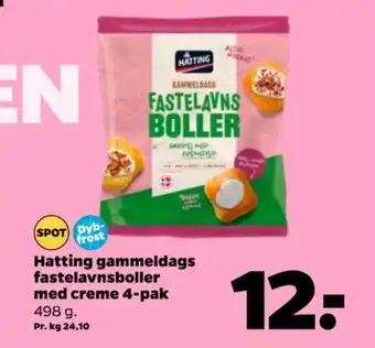 Hatting gammeldags fastelavnsbolle med creme 4-pak