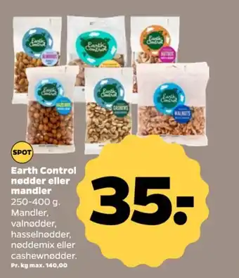 Netto Earth Control nødder eller mandler tilbud
