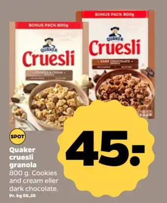 Netto Quaker cruesli granola tilbud