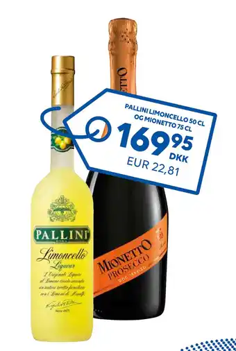 Scandlines Travel Shop PALLINI LIMONCELLO 50 CL OG MIONETTO 75 CL tilbud