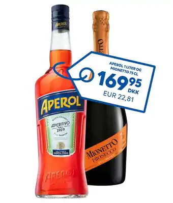 Scandlines Travel Shop APEROL 1 LITER OG MIONETTO 75 CL tilbud