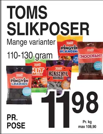 ABC Lavpris TOMS SLIKPOSER tilbud