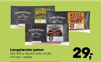 Kvickly Langelænder pølser tilbud