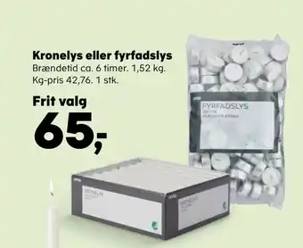 Kvickly Kronelys eller fyrfadslys tilbud
