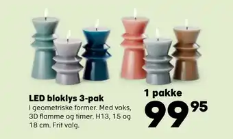 Kvickly LED bloklys 3-pak tilbud