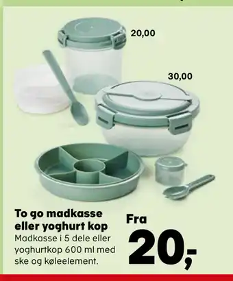 Kvickly To go madkasse eller yoghurt kop tilbud