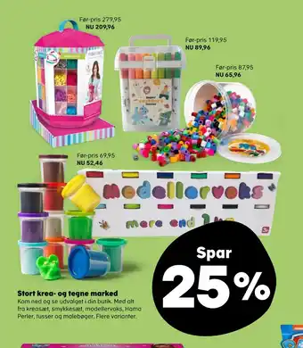 Stort krea- og tegne marked