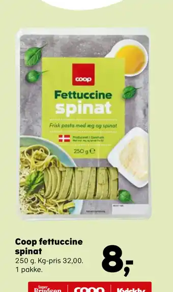 SuperBrugsen Coop fettuccine spinat tilbud