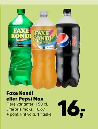 SuperBrugsen Faxe Kondi eller Pepsi Max tilbud