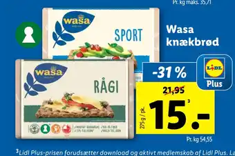 Lidl Wasa knækbrød tilbud