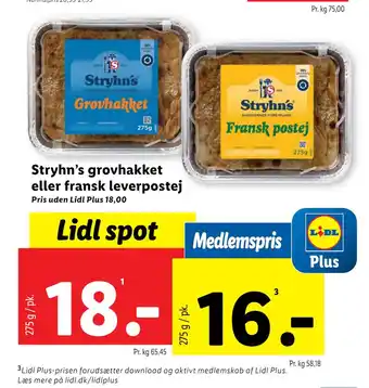 Lidl Stryhn’s grovhakket eller fransk leverpostej tilbud