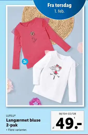 Lidl Langærmet bluse 2-pak tilbud