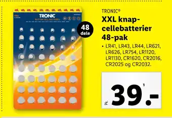 Lidl XXL knapcellebatterier 48-pak tilbud