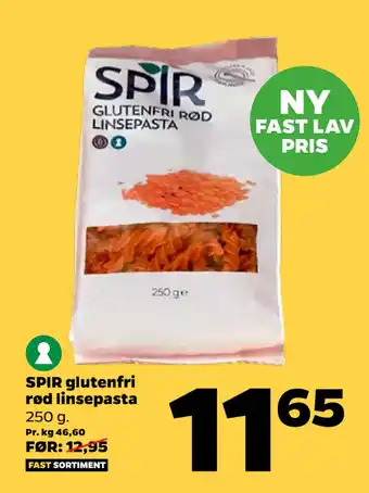 Netto SPIR glutenfri rød linsepasta tilbud