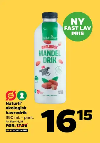 Netto Naturli' økologisk havredrik tilbud