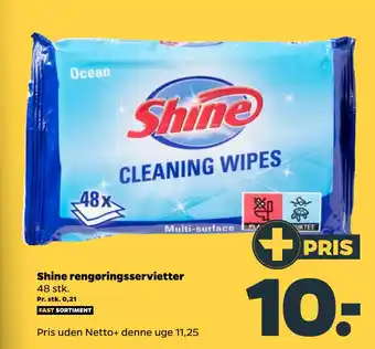 Netto Shine rengøringsservietter tilbud