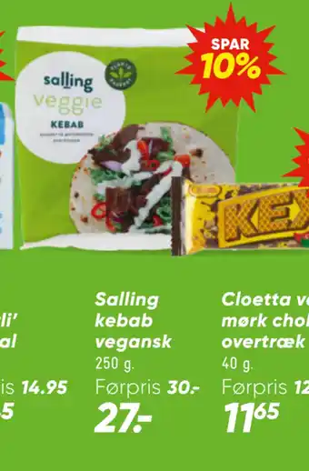 Bilka Salling kebab vegansk tilbud