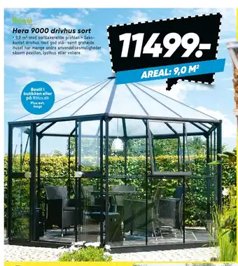 Bilka Hera 9000 drivhus sort tilbud