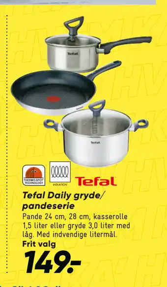 Bilka Tefal Daily gryde/ pandeserie tilbud