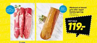 Bilka Mørbrad af dansk gris eller røget hamburgerryg tilbud