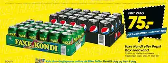 Bilka Faxe Kondi eller Pepsi Max sodavand tilbud