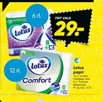 Bilka Lotus papir tilbud