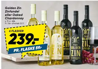 Bilka Golden Zin Zinfandel eller Oaked Chardonnay tilbud