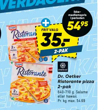 Bilka Dr. Oetker Ristorante pizza 2-pak tilbud