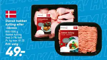 Bilka Dansk hakket kylling eller -lårmix tilbud
