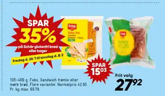 Bilka SPAR 35% på Schär glutenfri brød eller kager tilbud