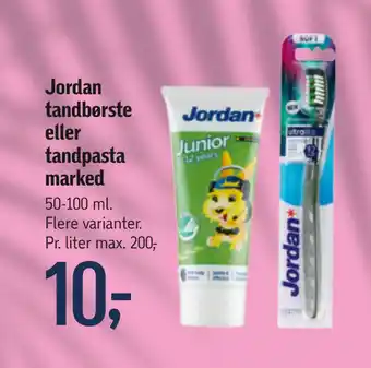 Føtex Jordan tandbørste eller tandpasta marked tilbud