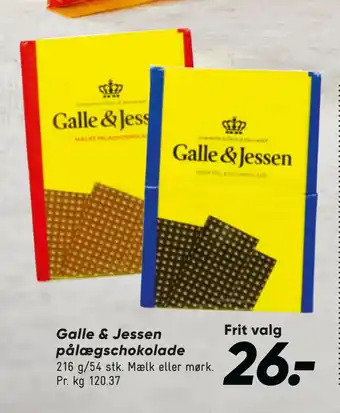 Bilka Galle & Jessen pålægschokolade tilbud