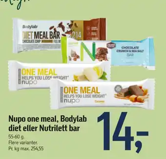 Føtex Nupo one meal, Bodylab diet eller Nutrilett bar tilbud
